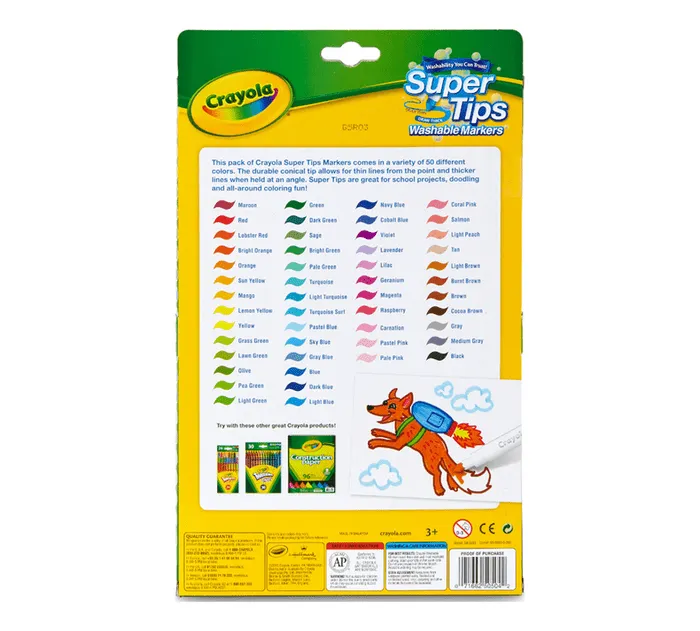 50 Colors Super Tips Washable Marker Set
