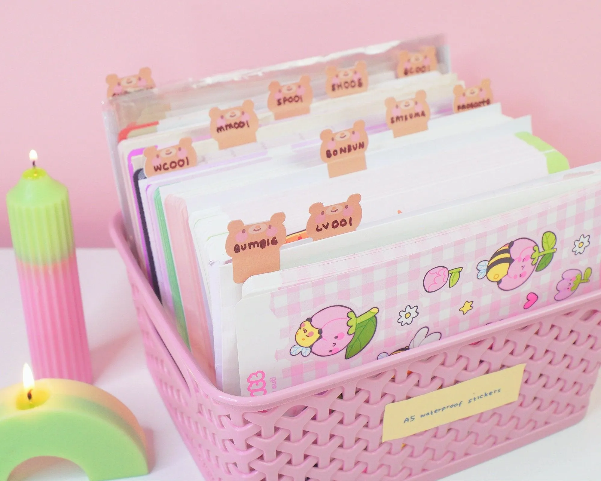Bear Index Tab Stickers | Cute Planner Tabs & Page Markers for Journals, Notebooks & Organisers | ID004