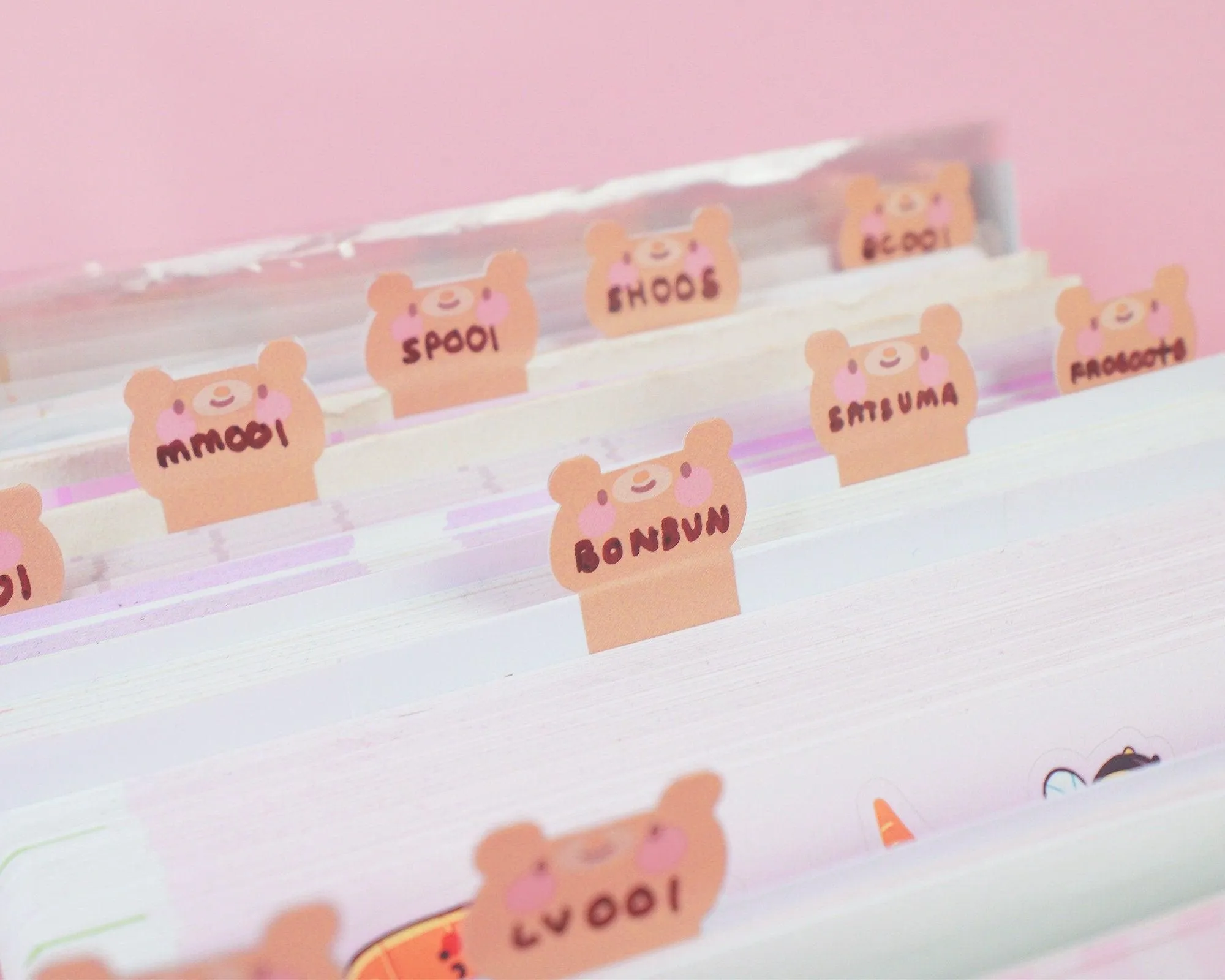 Bear Index Tab Stickers | Cute Planner Tabs & Page Markers for Journals, Notebooks & Organisers | ID004