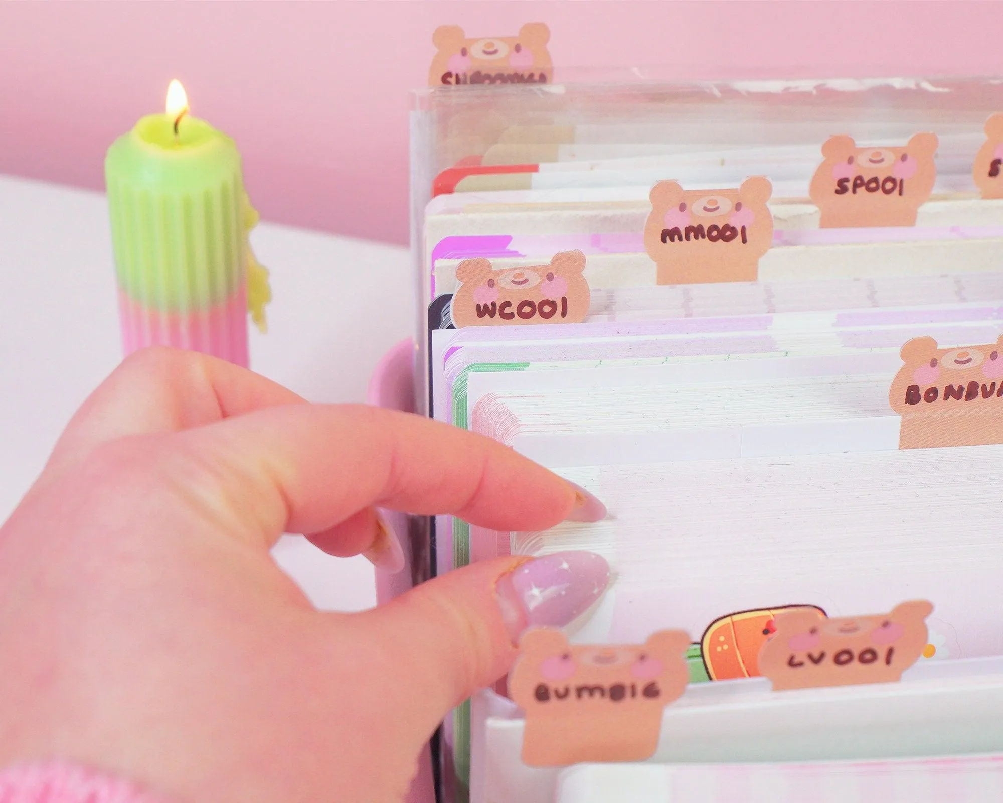 Bear Index Tab Stickers | Cute Planner Tabs & Page Markers for Journals, Notebooks & Organisers | ID004