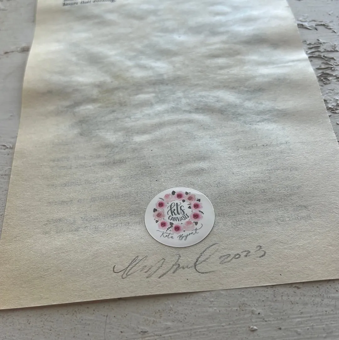 Floral Original Painted Book Page Paper #12