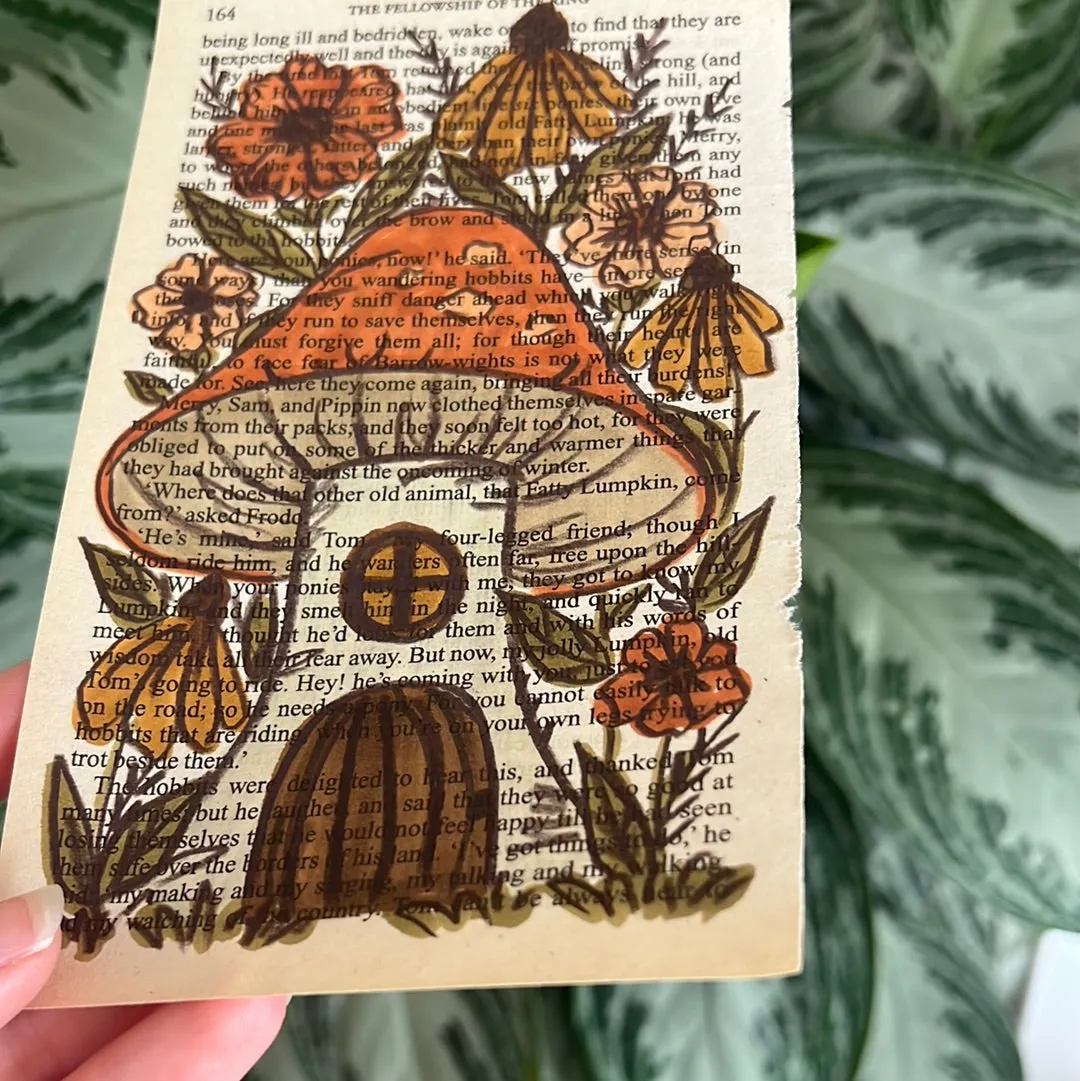 Floral Original Painted Book Page Paper #1
