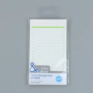 Gimen Paper Strong Sticky Note HOURLY TIME Management Sticky Note Organization Sticky Note | 2.83 X 5.00 Inches 40 Sheets