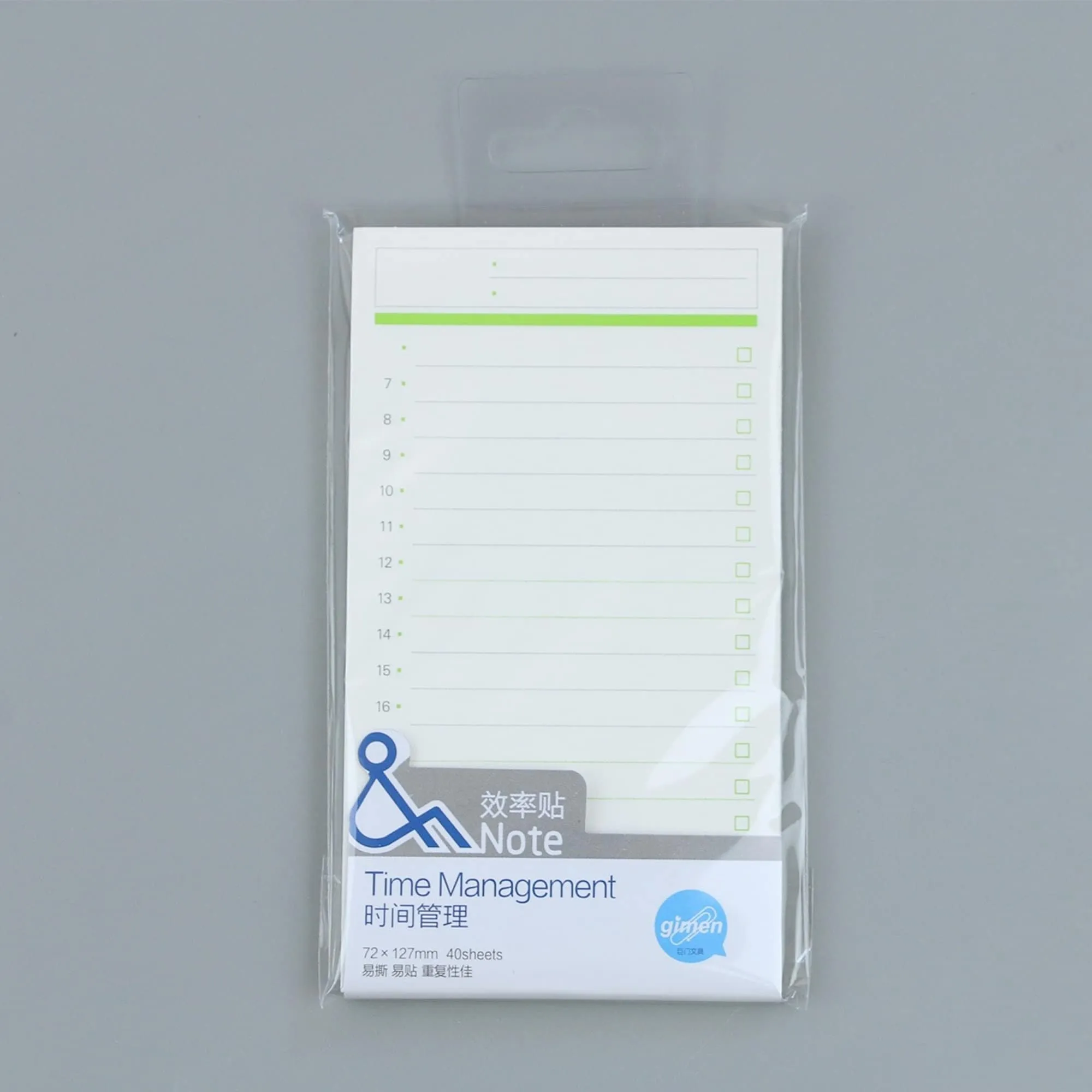Gimen Paper Strong Sticky Note HOURLY TIME Management Sticky Note Organization Sticky Note | 2.83 X 5.00 Inches 40 Sheets