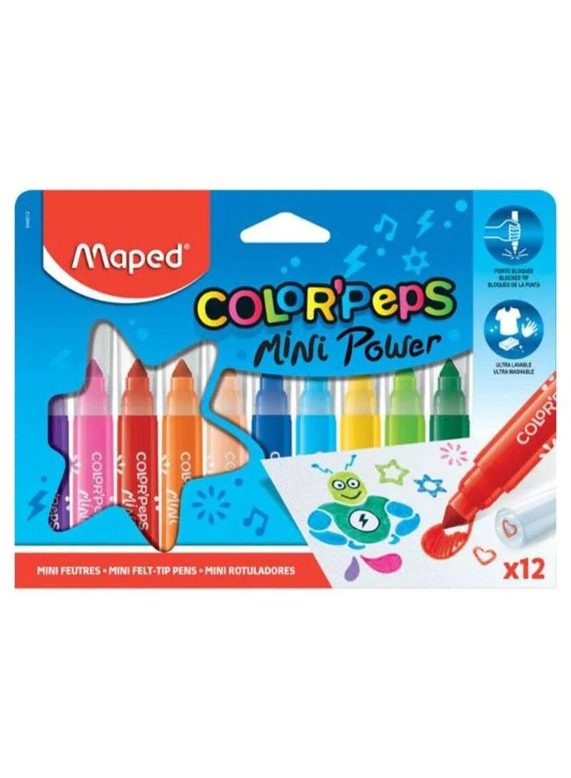 Maped Color Peps Felt Tip Mini Jumbo 12 color